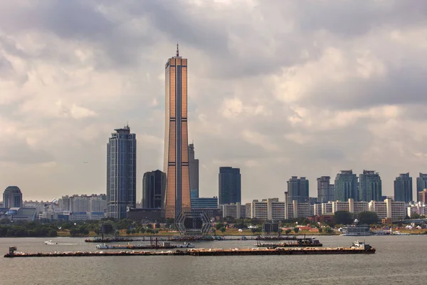 Seoul City Con Fiume Han Hangang Park Gli Edifici Corea — Foto Stock