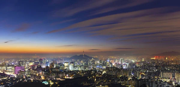 Vista Panoramica Della Città Seoul All Alba Corea Del Sud — Foto Stock