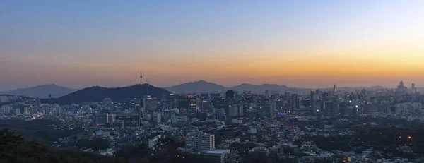 Vue Séoul Corée Sud Tour Namsan Séoul Coucher Soleil — Photo