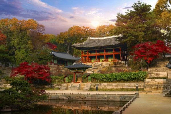 Outono Changdeokgung Palace Seul Coreia Sul Imagens Royalty-Free