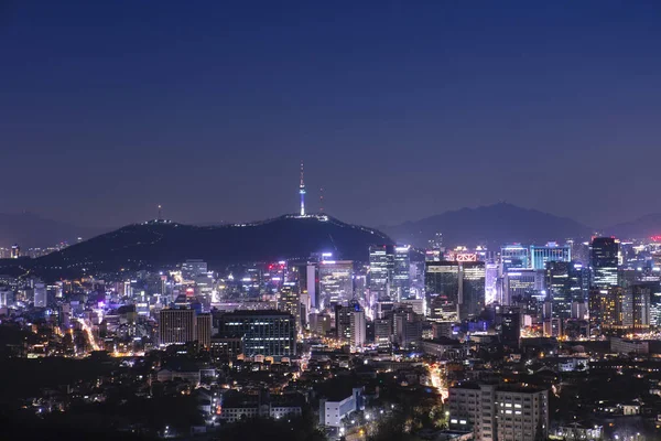 Vue Séoul Corée Sud Tour Namsan Séoul Nuit — Photo