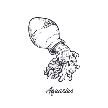 Burcu Kova . Astrolojik burç sembolü. Elle çizilmiş illüstrasyon.