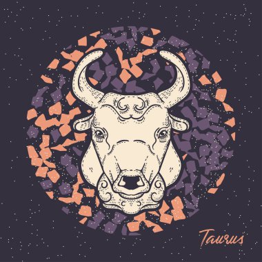 Zodiac sign Taurus. The symbol of the astrological horoscope. clipart