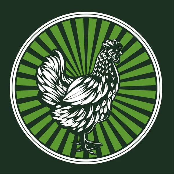 Illustration vectorielle du poulet. Illustration du logo poule blanche . — Image vectorielle