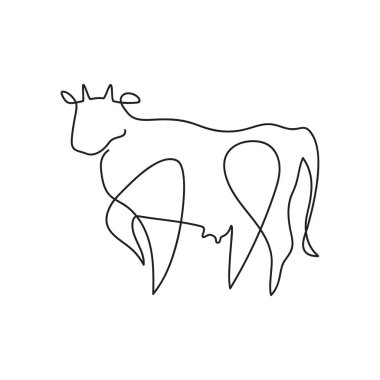 Çiftlik hayvanı. Minimalist tarzda vektör grafikleri. Sığırlar.