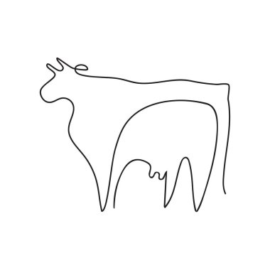 Çiftlik hayvanı. Minimalist tarzda vektör grafikleri. Sığırlar.