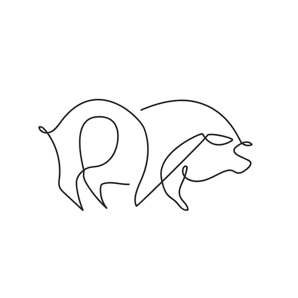 Animale de fermă. Grafica vectorială într-un stil minimalist. Ilustrație logo . — Vector de stoc