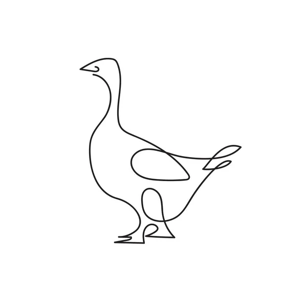 One line drawing. Vector image of a goose. Minimalistic style. — Stock Vector