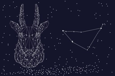 Zodiac sign Capricorn. The symbol of the astrological horoscope. Horizontal banner. clipart