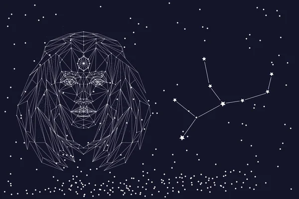 Zodiac sign Virgo. The symbol of the astrological horoscope. Horizontal banner. — Stock Vector