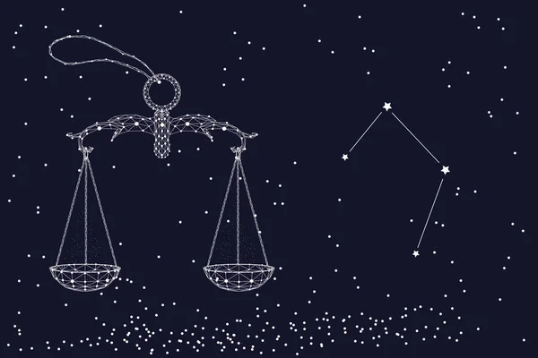 Sternzeichen Waage. das Symbol des astrologischen Horoskops. horizontales Banner. — Stockvektor