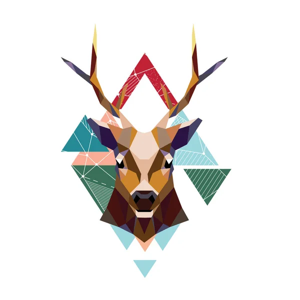 Polygonal portrait of a deer. Vector illustration — Stock Vector