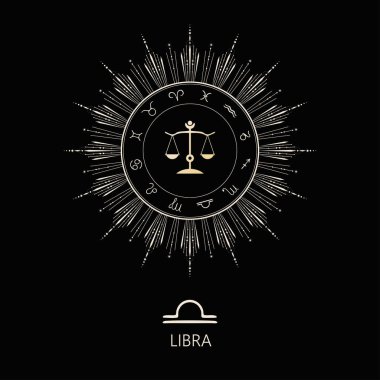 Zodiac burcu Terazi. Astrolojik burcun sembolü..