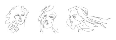 Devamlı bir çizgi. Minimalist bir şekilde vektör illüstrasyonuName.