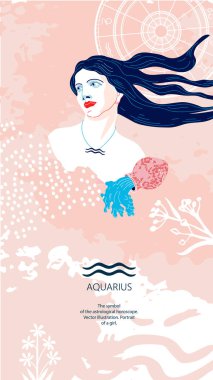 Zodiac geçmişi. Kova takımyıldızı. Astrolojik burcun sembolü..