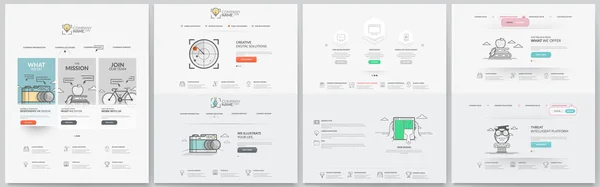 Business Website Template Elements Collection High Detailed Draws Concept Icons Vector Graphics