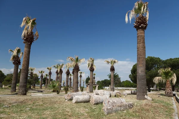 Ruïnes van de oude stad van Hierapolis. Pamukkale. Turkije. — Stockfoto