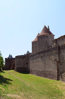Carcassonne. Aude bölümünde Fransız güçlendirilmiş kasaba. Güney Fransa.