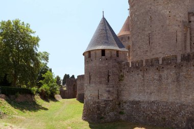 Carcassonne. Aude bölümünde Fransız güçlendirilmiş kasaba. Güney Fransa.