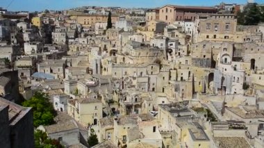 Sassi di Matera 'nın İtalya' daki manzarası