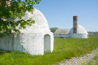 Ostra Torp, Smygehamn, İskandinavya, İskandinavya, Avrupa 'daki tarihi bir kireç taşı endüstrisinden kireç taşı fırını..