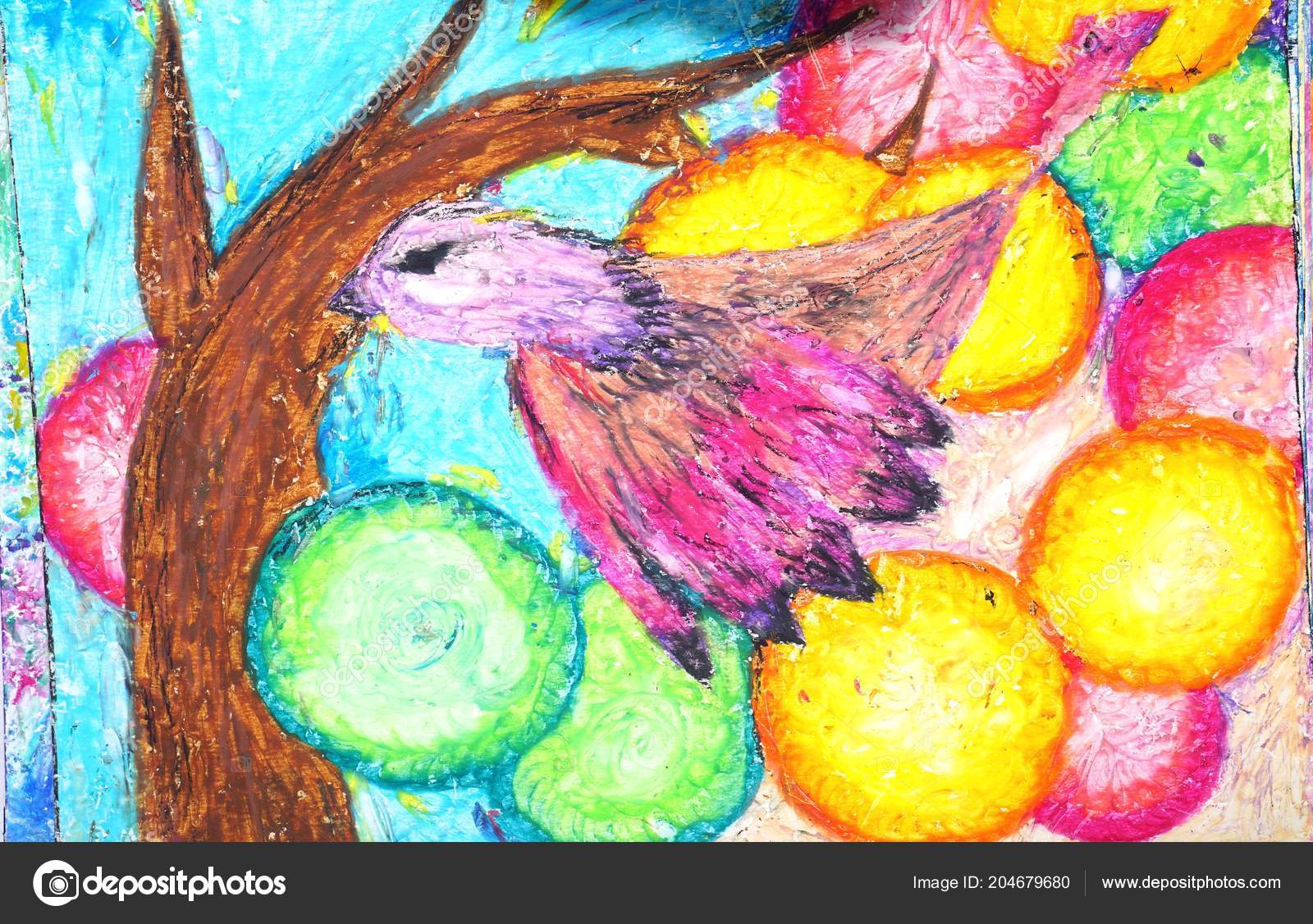 images Drawing Oil Pastel Bird https depositphotos com 204679680 stock photo bright drawing oil pastel bird html