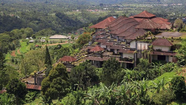 View Highway Residential Complex Rice Fields Bali Island Indonesia — Stock Photo, Image