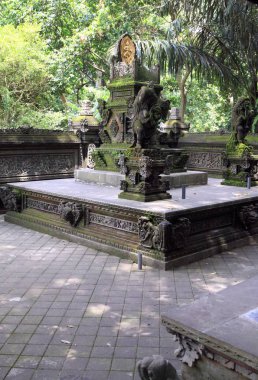 Kutsal Balinese doğa rezerv - maymun orman Ubud (Endonezya) - onun kutsal Balinese Hindu Tapınağı - maymun tapınak veya çok sayıda Taş heykellerin ölülerle Tapınağı ile ünlüdür.