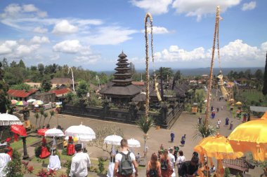 Pura Besakikh - a complex of 23 temples, located on the slope of the volcano Agung, at an altitude of 1000 m, on the island of Bali, Indonesia. The main temple of Pura Penataran Agung, is dedicated to Lord Shiva. clipart