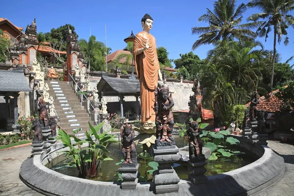 Brahmavihara Aram Det Största Buddhistiska Templet Bali Indonesien Året Konstruktion Royaltyfria Stockbilder