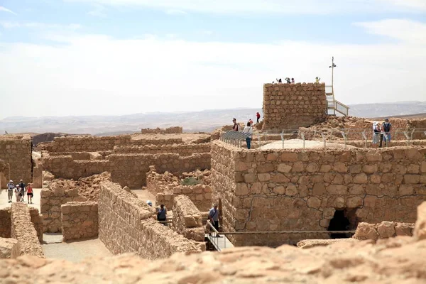 Masada Heb Mecada Fortress Ancient Fortress South West Coast Dead — Stock Photo, Image