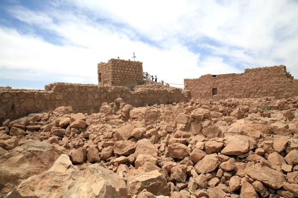 Masada Heb Mecada Fortress Ancient Fortress South West Coast Dead — Stock Photo, Image