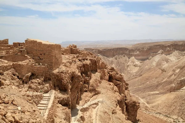 Masada Heb Mecada Fortress Ancient Fortress South West Coast Dead — Stock Photo, Image