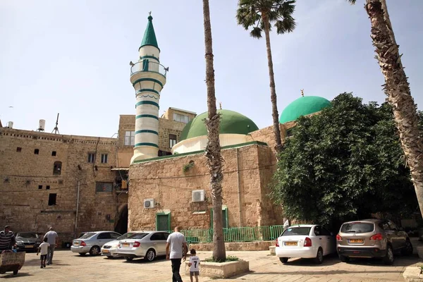 Mosque Jazzar White Mosque One Largest Most Beautiful Mosques Israel — Stock Photo, Image