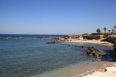 Caesarea in modern İsrail'in Akdeniz kıyısında yer alan Filistin - Antik Kenti kazı çalışmaları.