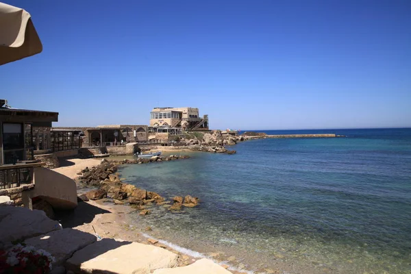 Escavações Cesareia Palestina Cidade Antiga Localizada Costa Mediterrânea Israel Moderno — Fotografia de Stock