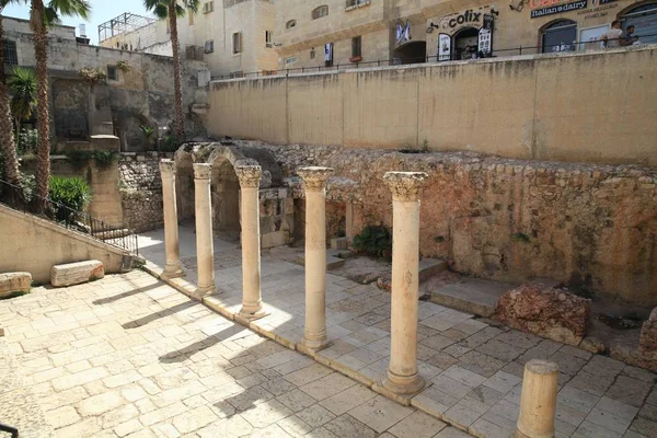 Archaeological Site Jerusalem Israel Shopping Arcades Ancient City — Stock Photo, Image