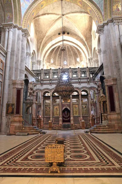 Interior Iglesia Del Santo Sepulcro Jerusalén Iglesia Resurrección Cristo Nombre —  Fotos de Stock