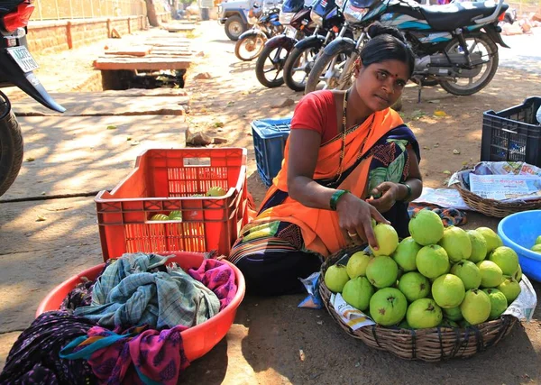 Pouliční Obchod Zeleninou Ovocem Karnataka Indie — Stock fotografie