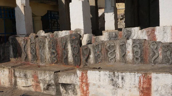 Interior Estátuas Colunas Murais Esculturas Dentro Complexo Templo Virupakshi Templo — Fotografia de Stock