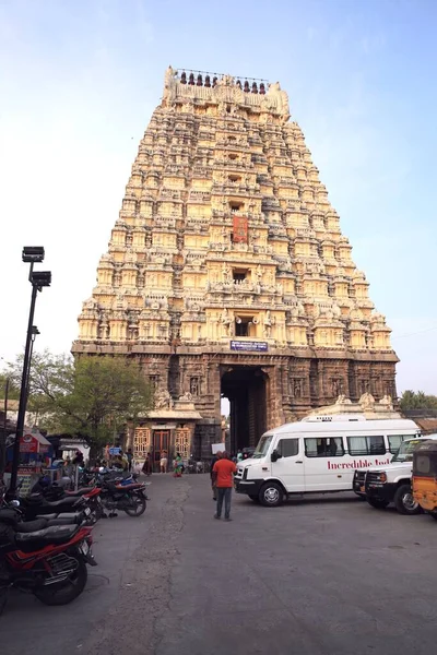 Kamakshi Amman Temploma Shiva Parvati Vágyakkal Teli Szemek Feleségének Egyik — Stock Fotó