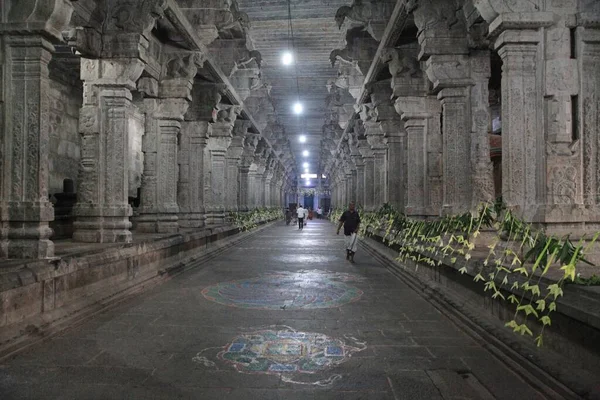 Hall Das Colunas Templo Kamakshi Amã Uma Das Formas Esposa — Fotografia de Stock