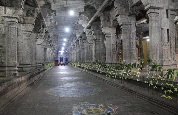 Колонный Зал Храм Камакши Амман Одна Форм Жены Шивы Парвати — стоковое фото