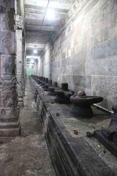 Sok Shivalingam Kamakshi Amman Temploma Shiva Parvati Vágyakkal Teli Szemek — Stock Fotó