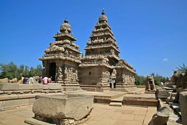 Συγκρότημα Ναού Mahabalipuram Ινδία Πόλη Γεννήθηκε Τον Αιώνα Κύριο Λιμάνι — Φωτογραφία Αρχείου