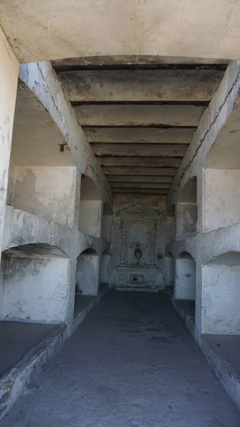 Crypt of the Falts-Fein family (today a dilapidated stone chapel-burial vault) in the village of Novochernomorie, Kherson region, Ukraine. The tomb was erected on a mound near Lake Round in 1897.