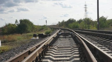 Demiryolu rayları. Nikolaev bölgesi, Ukrain