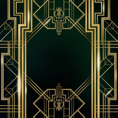 Büyük Gatsby Art Deco Film Film arka plan afiş işareti ilham