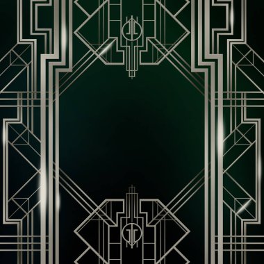 Great Gatsby Art Deco Movie Film Inspired Background Poster Banner Sign clipart