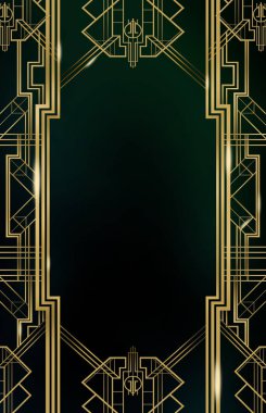 Büyük Gatsby Art Deco Film Film arka plan afiş işareti ilham